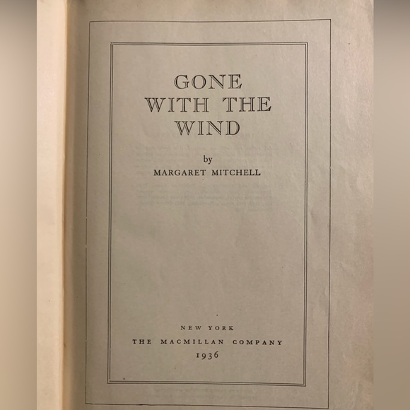 Vintage 1936 GONE WITH THE WIND Hardcover BOOK by Margaret Mitchell Macmillan Co - Picture 2 of 16